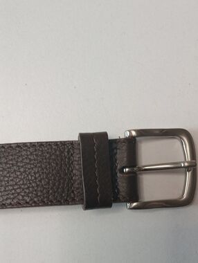 Talbots Dark Brown Leather Men’s Belt with Silver Buckle